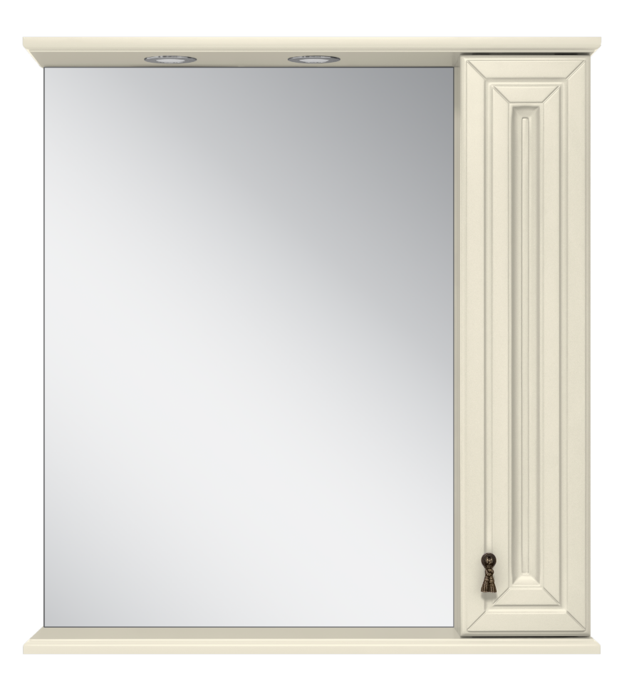 Лувр - 75 Зеркало со шкафчиком, прав., слоновая кость О